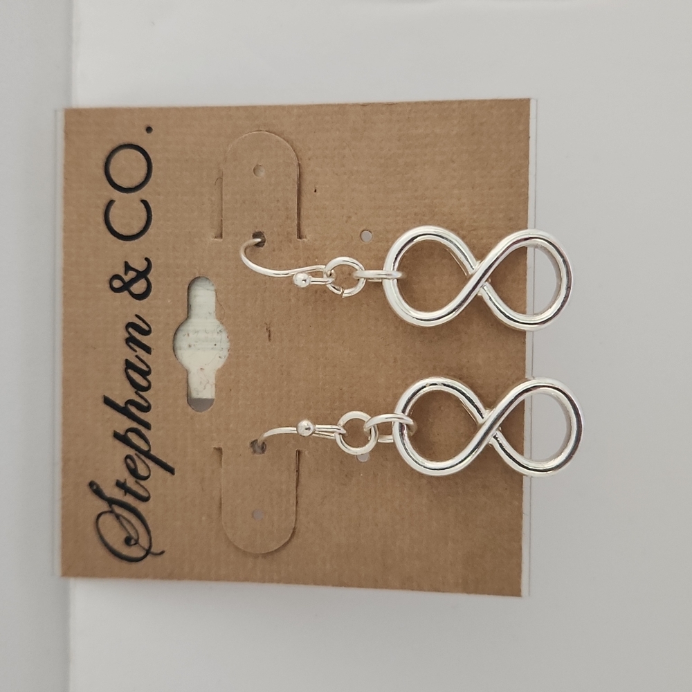 Stephan and Co Silver Tone Dangling Hook Earrings